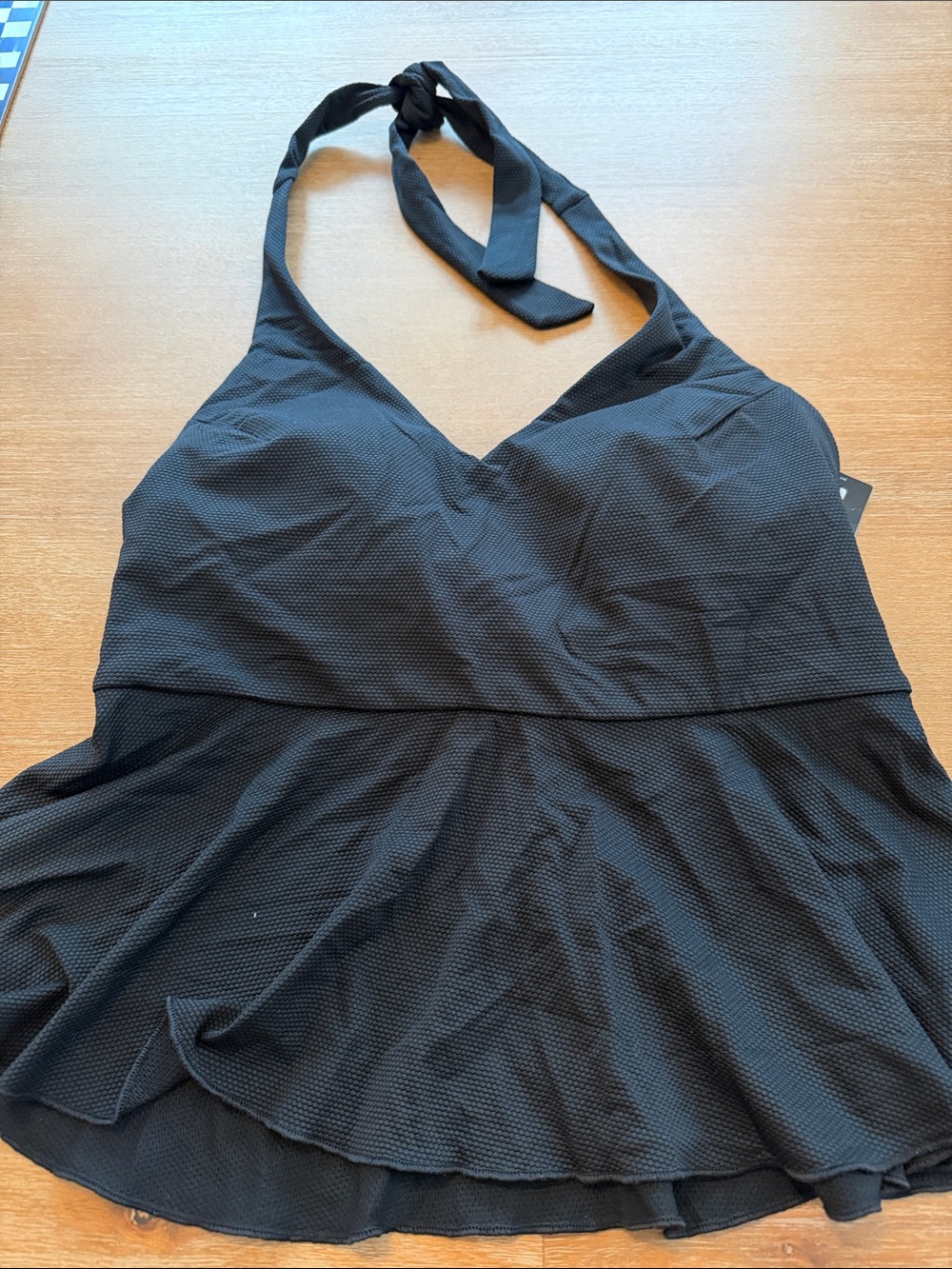 Spanx Black Halter Swimdress Top